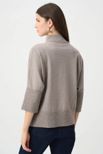 Load image into Gallery viewer, Brushed Viscose And Nylon Funnel-Neck Sweater Taupe Melange
