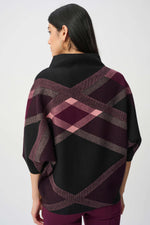 Load image into Gallery viewer, Brushed Viscose And Nylon Plaid Funnel-Neck Sweater Maroon
