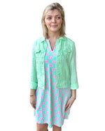Load image into Gallery viewer, SLEEVELESS DRESS - Mint &amp; Pink
