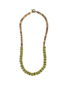 GREEN GLASS BEADS NECKLACE