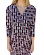 Load image into Gallery viewer, 3/4 SLEEVE MAXI DRESS - Pink &amp; Black
