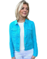 Load image into Gallery viewer, LINEN JACKET - Turquoise
