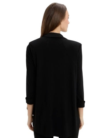 SHAWL COLLAR COVER UP - Black