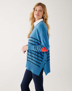 Amour Sweater - Azure Navy Stripe