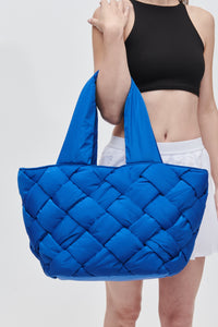 ALY WOVEN TOTE - Blue