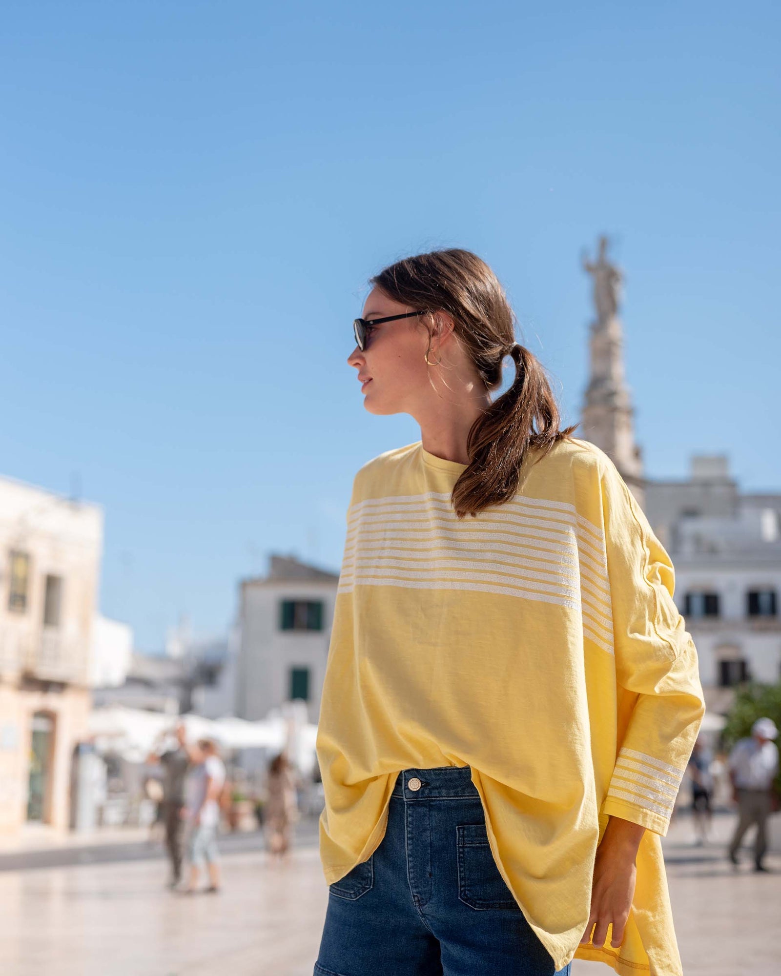 Catalina Slub Tee - Pineapple Stripe