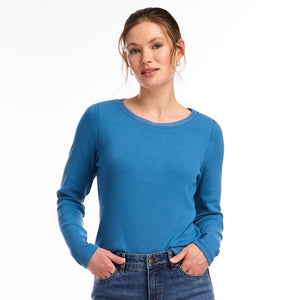 BOATNECK LONG SLEEVE TOP - Deep Teal