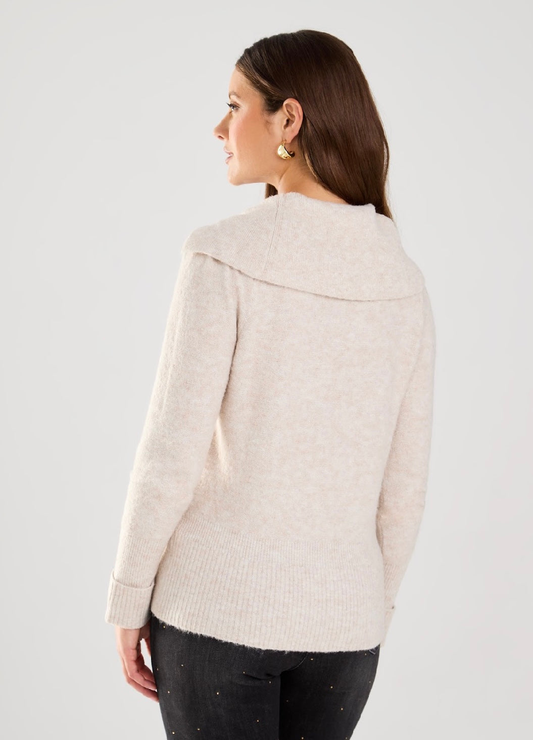 BOW NECK SWEATER - Oatmeal