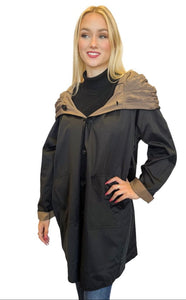 REVERSIBLE RAINCOAT - Black/Brown