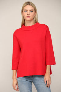 MOCK NECK SWEATER - Red