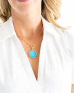 Load image into Gallery viewer, IDA PAPERCLIP NECKLACE - TURQUOISE
