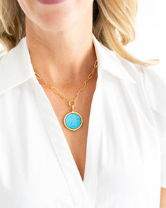 IDA PAPERCLIP NECKLACE - TURQUOISE