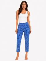Load image into Gallery viewer, PRINTED CROP PANT - Blue Geometric
