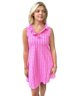 Load image into Gallery viewer, RUFFLE COLLAR DRESS - Pink Dots
