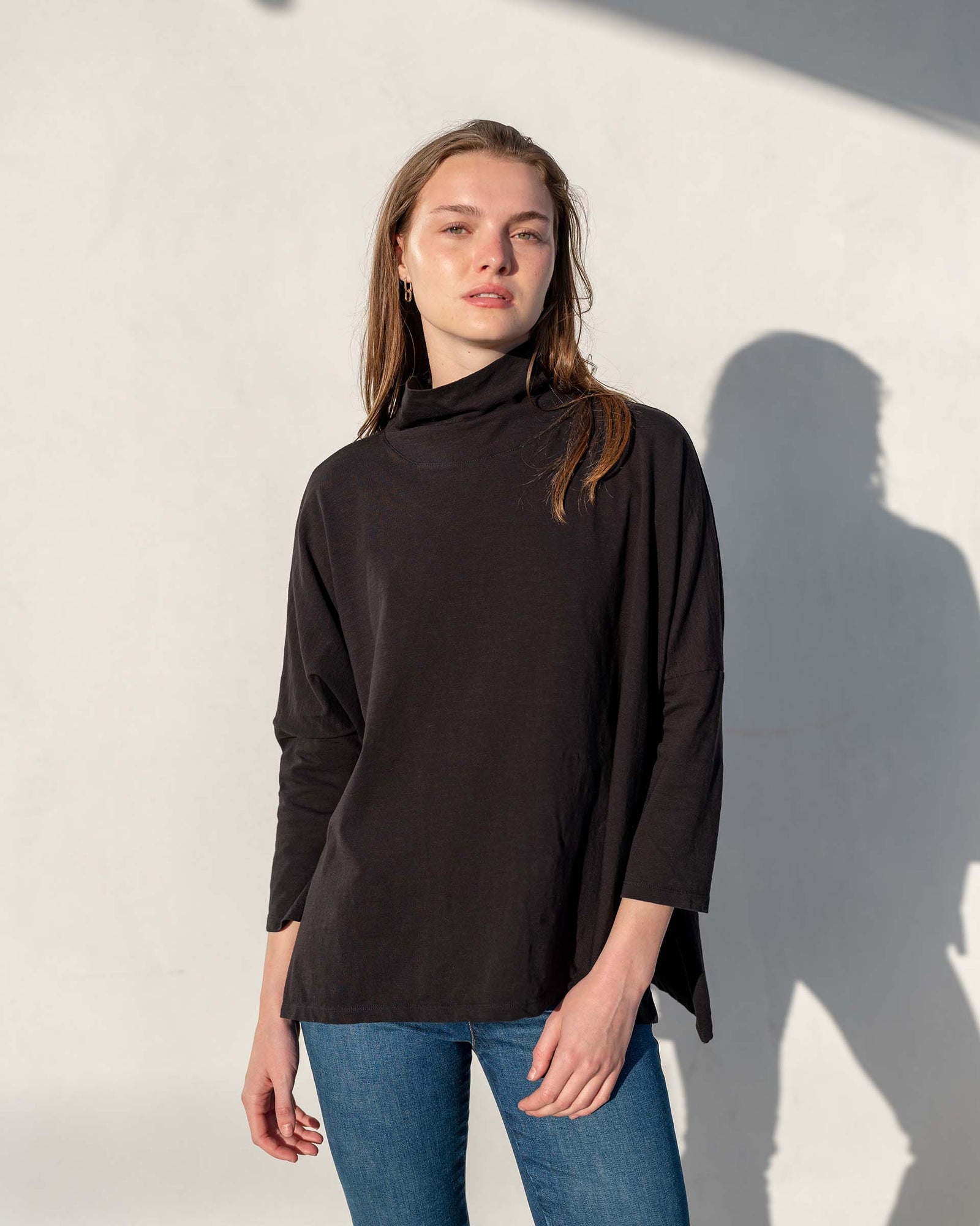 Catalina Turtleneck Tee - Black