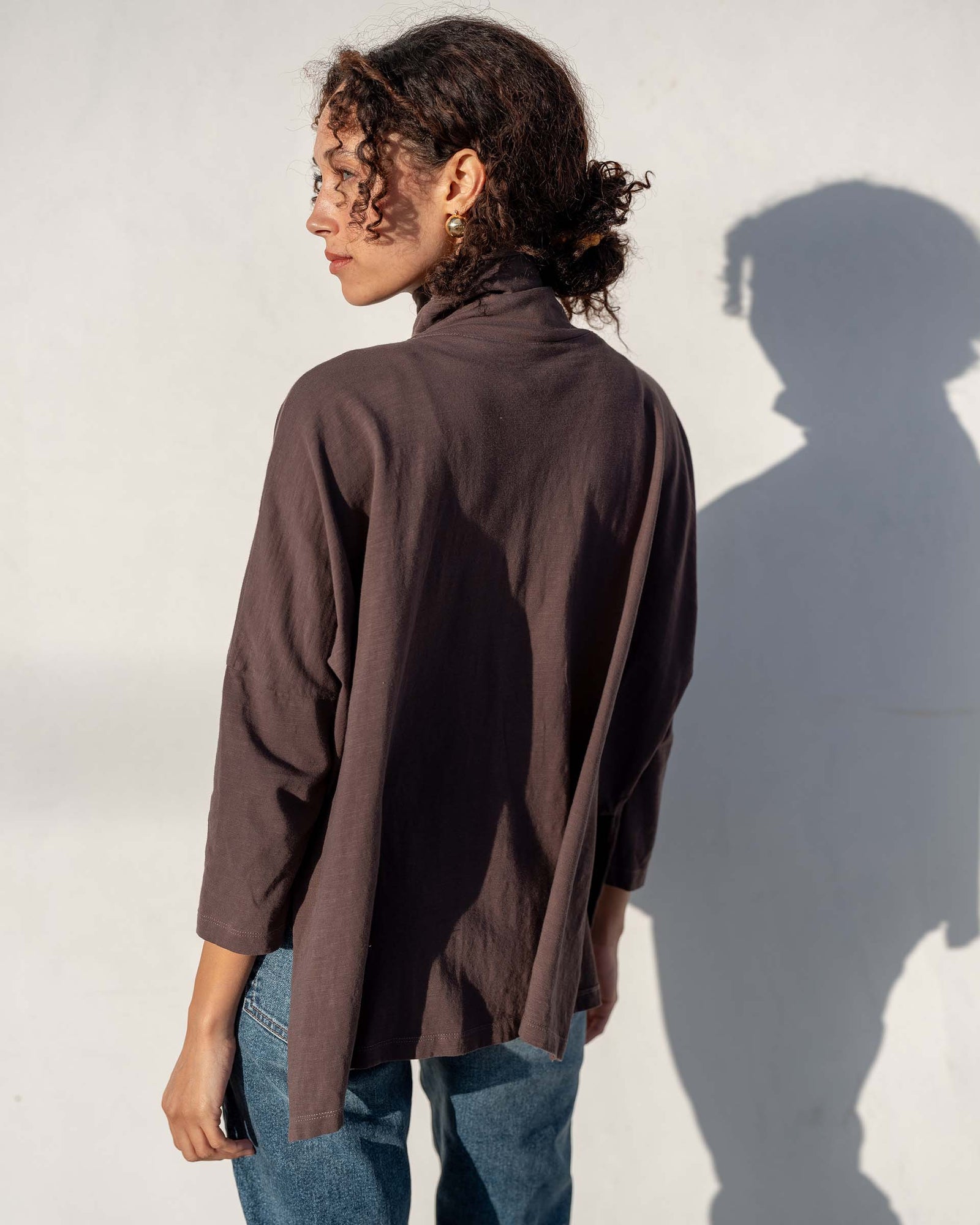 Catalina Turtleneck Tee - Brownstone