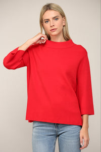 MOCK NECK SWEATER - Red