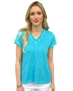 Load image into Gallery viewer, V-NECK TEE - Turquoise
