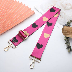 ADJUSTABLE BAG STRAP - Hot Pink Hearts