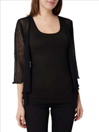 MESH CARDIGAN - BLACK