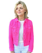 Load image into Gallery viewer, LINEN JACKET - Neon Pink
