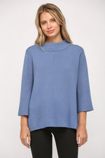 Load image into Gallery viewer, MOCK NECK SWEATER - Denim Blue
