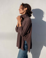 Load image into Gallery viewer, Catalina Turtleneck Tee - Brownstone
