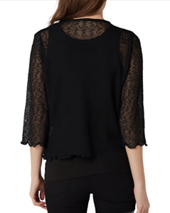 MESH CARDIGAN - BLACK