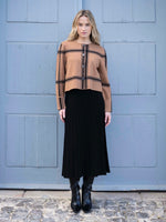 Load image into Gallery viewer, BUTTON UP CARDIGAN - Camel &amp; Black
