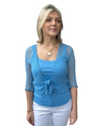 Load image into Gallery viewer, MESH CARDIGAN - SKY BLUE
