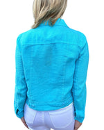Load image into Gallery viewer, LINEN JACKET - Turquoise
