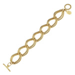 Load image into Gallery viewer, GOLD TEXTURED DOUBLE LINK BRACELET
