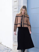 Load image into Gallery viewer, BUTTON UP CARDIGAN - Camel &amp; Black
