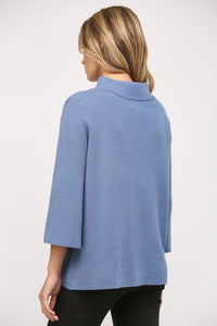 MOCK NECK SWEATER - Denim Blue