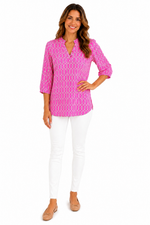 Load image into Gallery viewer, Lulu B Pink Geometric Top
