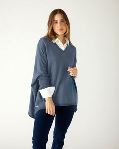 Catalina V-Neck Sweater - Baltic Blue