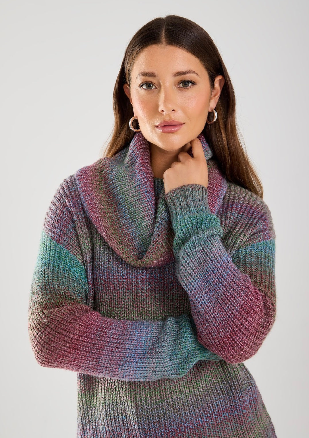 COWL NECK SWEATER - Cool Spacedye