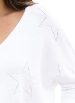 Load image into Gallery viewer, STAR SWEATER - WHITE
