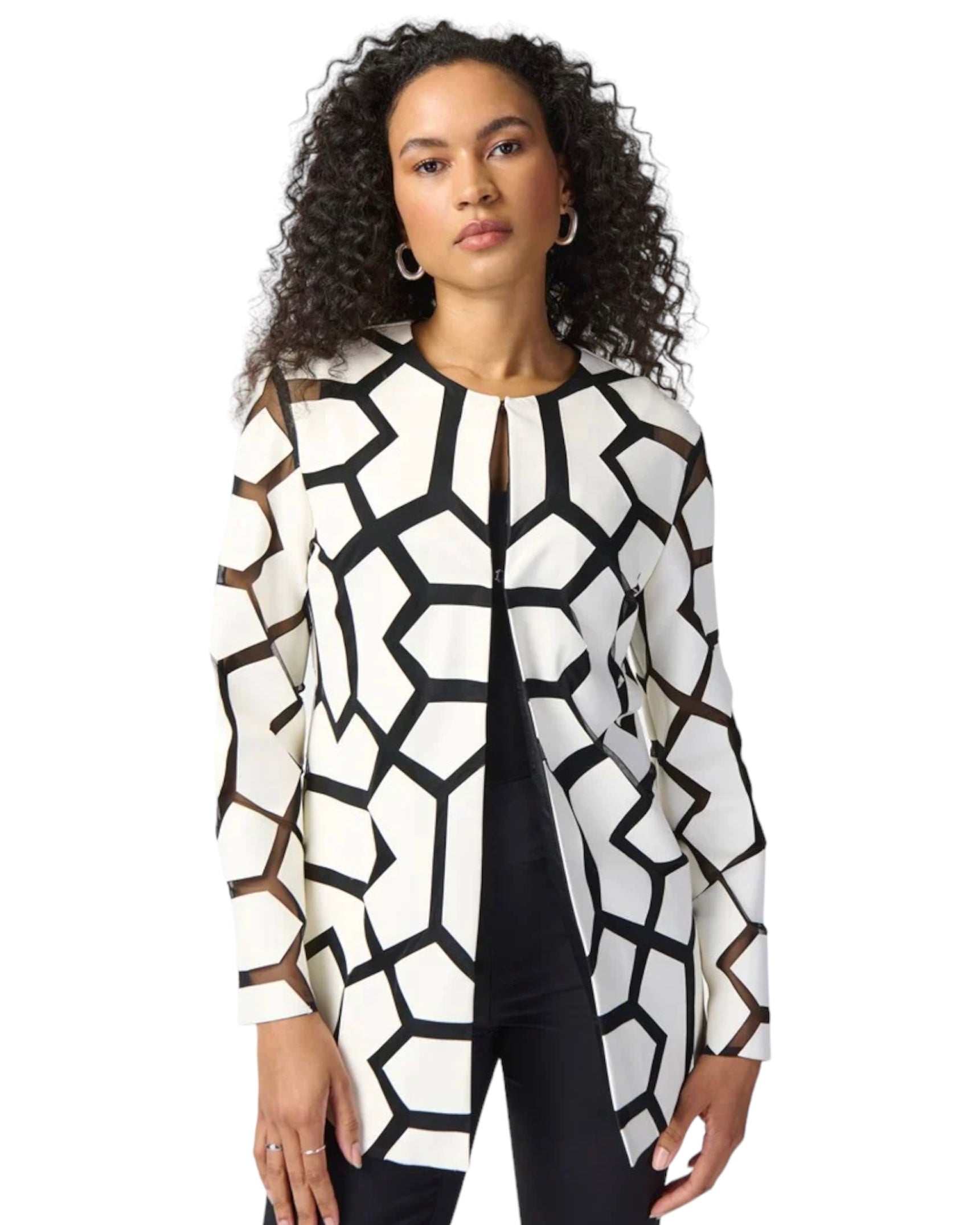 GEOMETRIC PATTERN JACKET - Vanilla