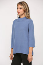 Load image into Gallery viewer, MOCK NECK SWEATER - Denim Blue
