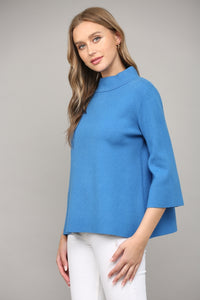 MOCK NECK SWEATER - French Blue