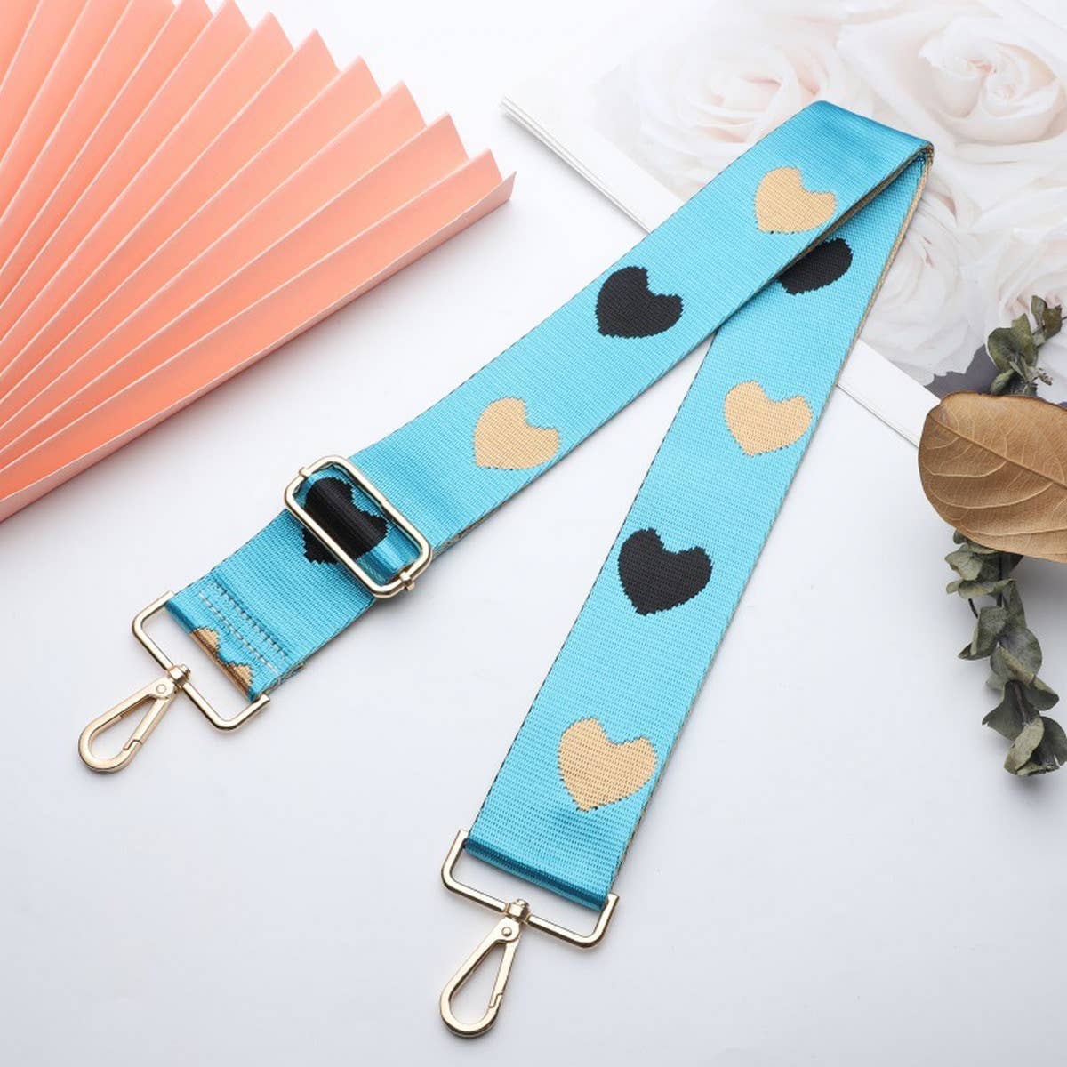 ADJUSTABLE BAG STRAP - Blue Hearts