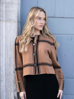 Load image into Gallery viewer, BUTTON UP CARDIGAN - Camel &amp; Black
