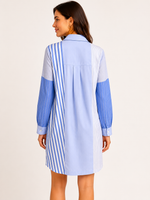 Load image into Gallery viewer, Caryn Lawn- Patchwork Blue Dress
