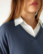 Load image into Gallery viewer, Catalina V-Neck Sweater - Baltic Blue
