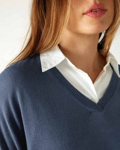 Catalina V-Neck Sweater - Baltic Blue