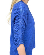 Load image into Gallery viewer, RUCHED SLEEVE TEE - Deep Blue
