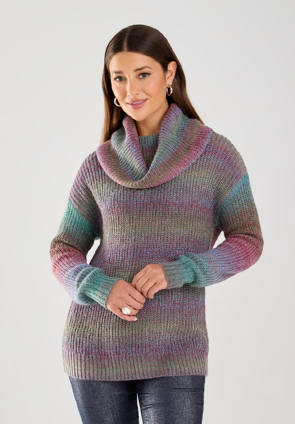 COWL NECK SWEATER - Cool Spacedye