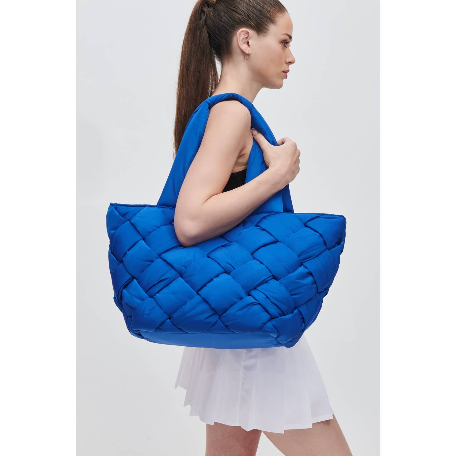 ALY WOVEN TOTE - Blue