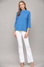 Load image into Gallery viewer, MOCK NECK SWEATER - French Blue
